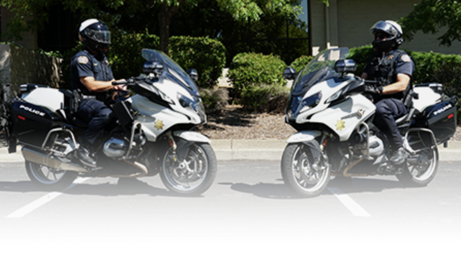 two policemen on their motorcycles